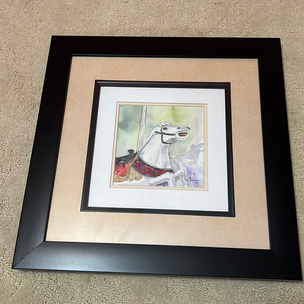 Carousel horse framed art